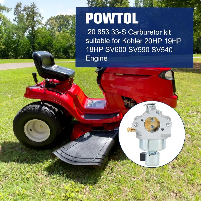 Powtol كربوراتور باوتول 20 853 33-S SV600 لكوهلر كوريج SV541 SV590 SV540S SV540 SV530 SV601 SV610 SV620 SV591 SV470 20 حصان 20HP 18HP 19HP محرك سلسلة SV لجزازة العشب الجرار - Image 2